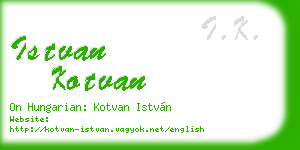 istvan kotvan business card